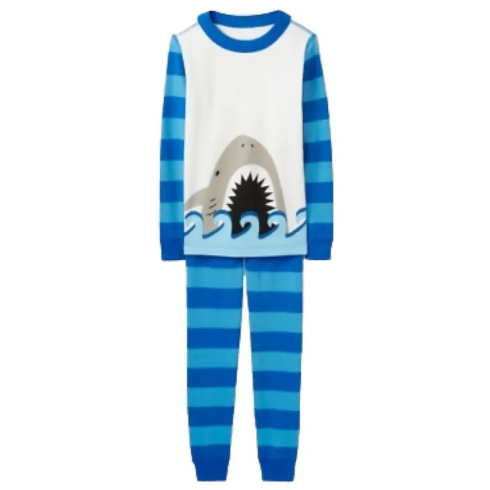 NWT HANNA ANDERSSON Big Smile Shark Long John Pajamas
